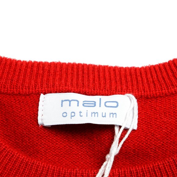 Malo Optimum Men's Brick Red Wool Cashmere Crewneck Pullover Sweater - Picture 5 of 6